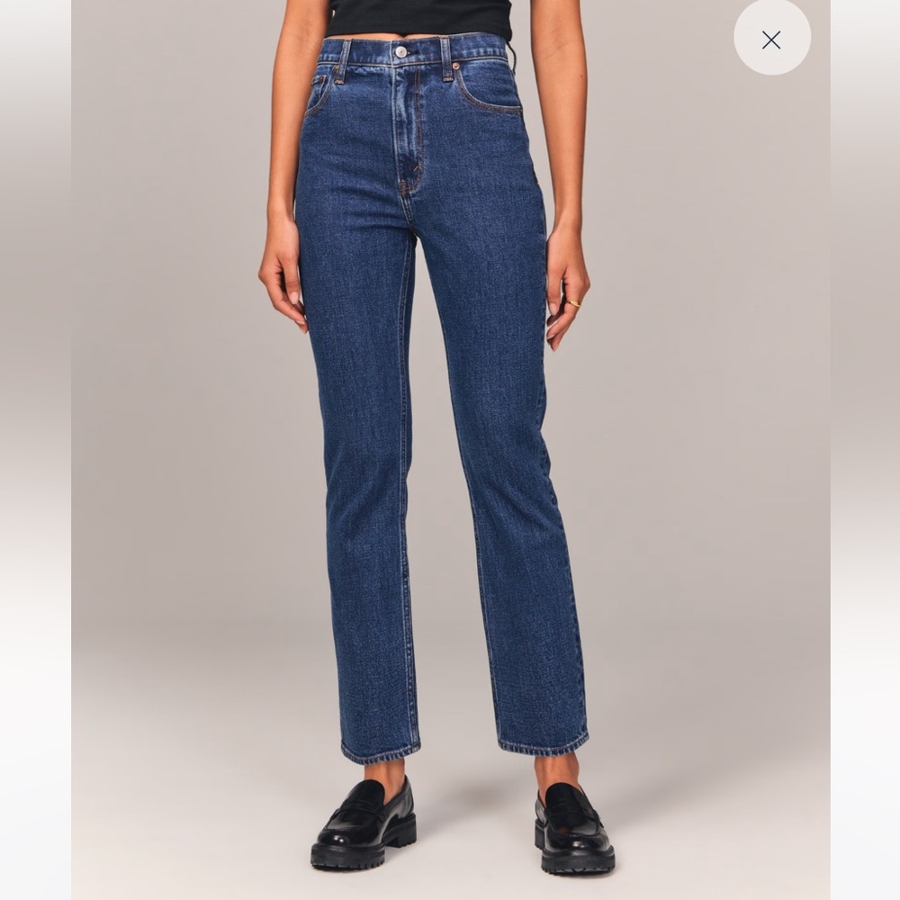 Abercrombie high rise ankle straight jeans 27
